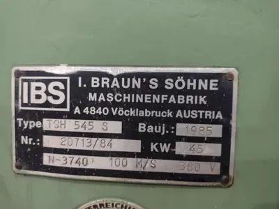 3" IBS MODEL #TSH-545-S TUBE, PIPE & BAR COLD SAW WITH FEED CONVEYOR: STOCK #23032