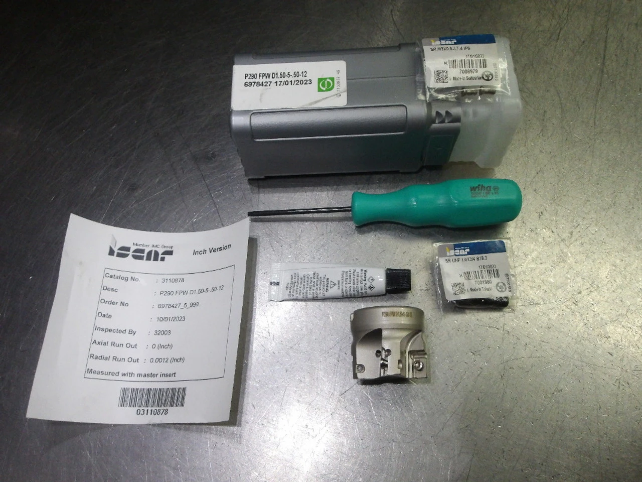 Iscar 1.5" Coolant Thru Facemill 1/2" Arbor P290 FPW D1.50-5-.50-12 (LOC2859B)
