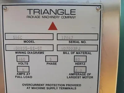 Filler, Form, Fill & Seal, Triangle, Model SB6C, Acceleron #S744817