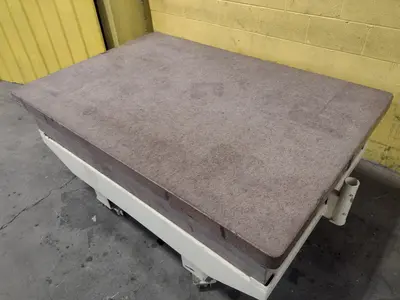 72 X 48" X 12" 4 LIP PINK GRANITE SURFACE PLATE WITH STAND: STOCK 17346