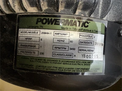 Used 2011 POWERMATIC "209HH-1" Woodworking Planers Texas US | MachineryMax #1320499