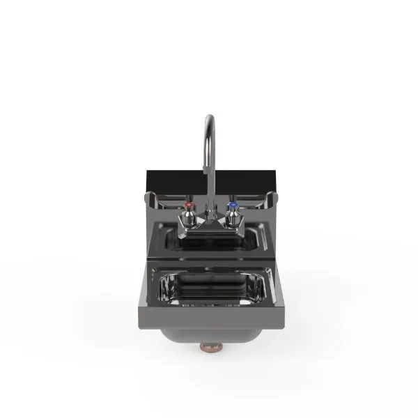 New | in-Stock Atosa New Atosa SH12 12" Stainless Hand Sink w/ Wrist Blade Handle & 8" Backsplash Sinks Illinois US | Falcon Restaurant Supply #1373665