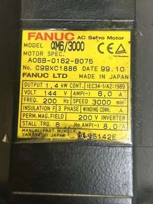 Used FANUC A06B-0162-B075 Servo Motors Ohio US | Surplus Asset Holdings #1188653