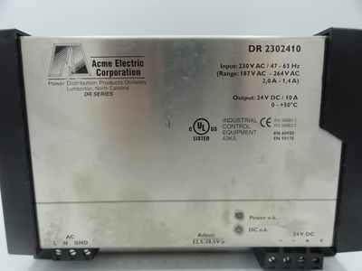 Used ACME ELECTRIC CORP. DR 2302410 Power Supplies Connecticut US | BG Industrial Surplus #472343