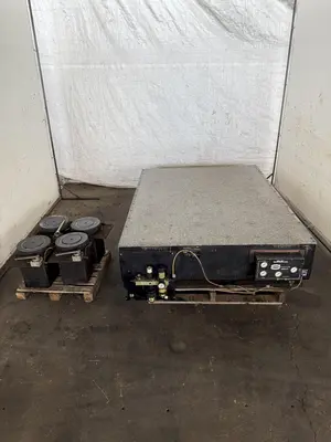 71" X 53" X 12" TRU-STONE GRANITE SURFACE TABLE W/ VIBRATION ISOLATION SYSTEM. STOCK # 0449925.