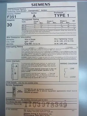 USED SIEMENS F351