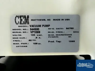 USED CEM CEM Discover Vacuum Pump, Model 544530