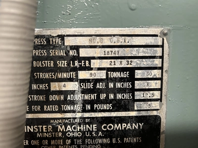 USED 1970 MINSTER MINSTER 6 PRESS