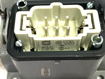 USED HARTING HAN 6 B-BASE SURFACE-LC 1 LEVER 1XM20 W/FRAME & INSERT