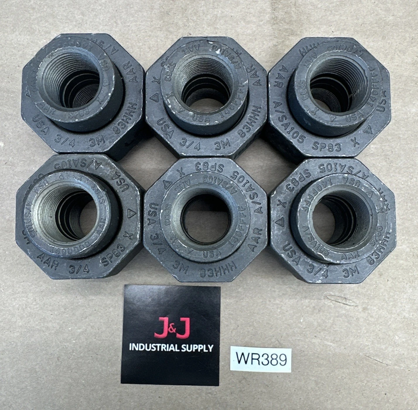 3/4" 3000 Threaded (NPT) Union SA/A105 Forged Steel Fitting || (6) NOS 🇺🇸