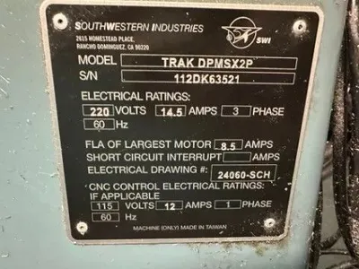 2011 SOUTHWESTERN INDUSTRIES TRAK DPM SX2P Mills, CNC | Machinery Central (14)