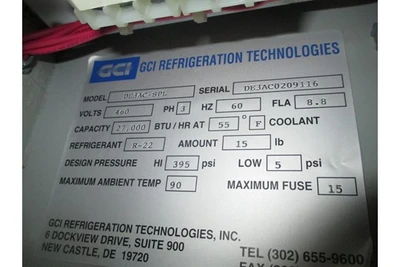 Used GCI DE3AC - SPL Chillers South Carolina US | Beverage Industries #1359602