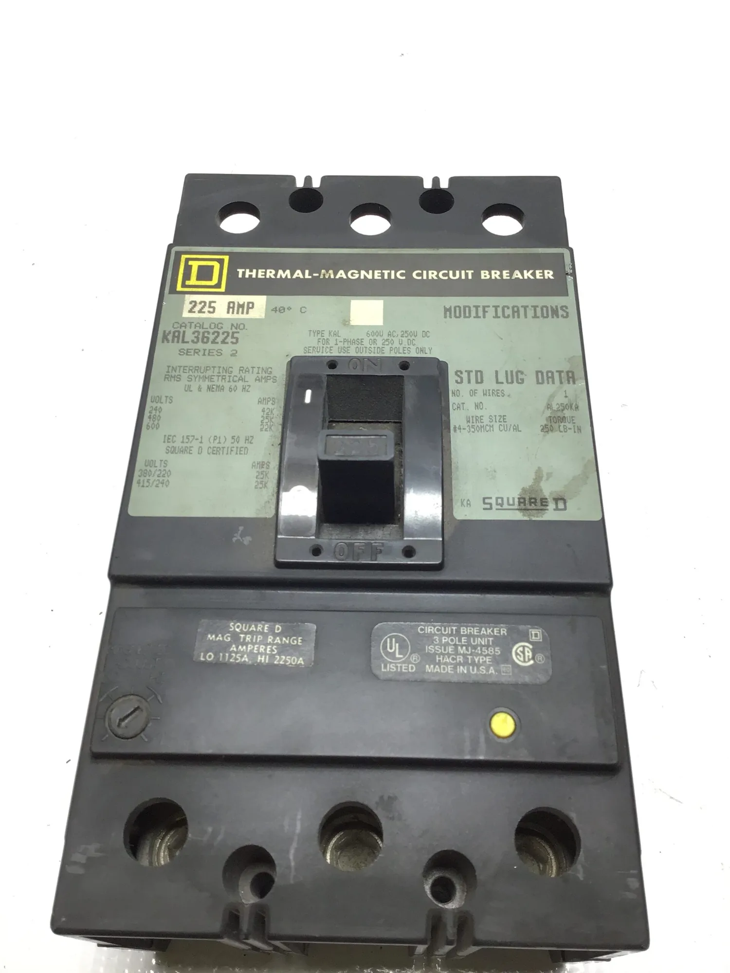 USED SQUARE D / SCHNEIDER ELECTRIC KAL36225