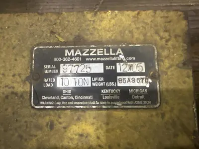 10 TON X 40" WIDE MAZZELLA C-HOOK CRANE COIL LIFTER: STOCK #23568