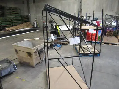 Welded Black Metal Frame Built to Fit Onto Pallets with Angled Roof - Perfect for Projects