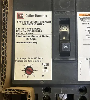 Used EATON HFB3190ML Miscellaneous Equipment (Electrical & Power) | Surplus Asset Holdings #1203481