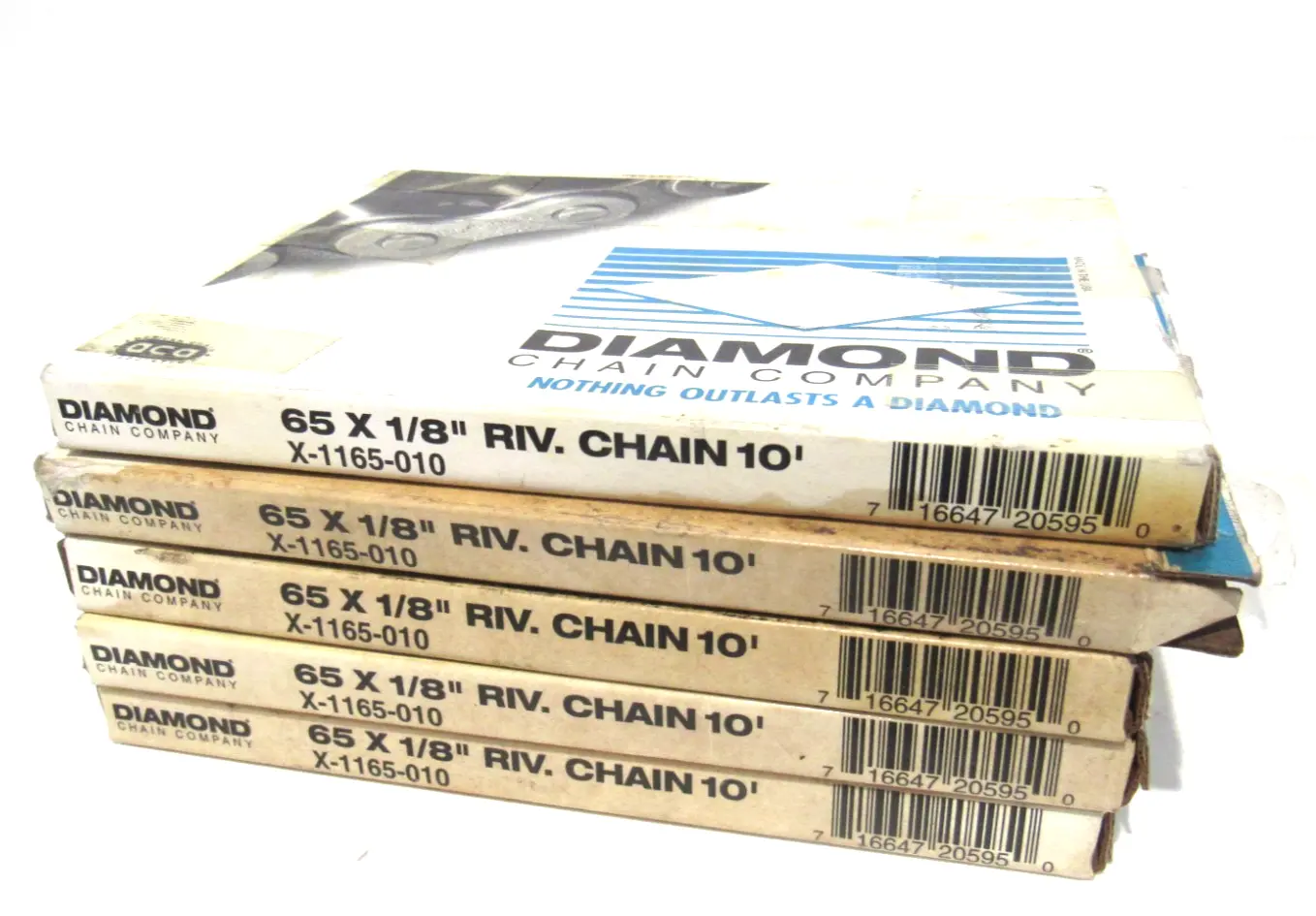 LOT OF 5 NEW DIAMOND X-1165-010 CHAIN 65X-1/8" X1165010