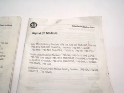 Allen Bradley Cat 1746 Digital I/O Module Installation Instructions LOT OF 2 - Used