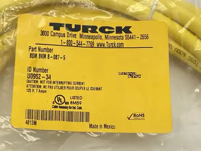 New | in-Stock Turck Actuator Sensor Cordset M/F M16 8-Pin 5m U0952-34 Connector Accessories Michigan US | Maverick Industrial Sales #1400613