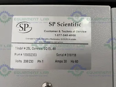USED 2013 SP SCIENTIFIC VIRTIS 25L GENESIS SQ EL-85 PILOT FREEZE DRYER LYOPHILIZER 230V