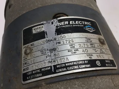 Warner Electric 5BCD56GD162A – MOD1110100 DC Motor 1725RPM 1/4HP 90Volts Arm