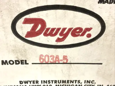 603A-5 | Dwyer  Pressure Gauge Range 0-25" w.c. 20psig - New