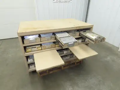 Modular Industrial Storage Cabinet 20 Drawer 61.5x38x34.5" Vintage 17x10" Trays