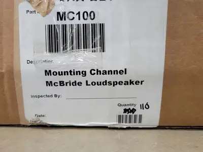 Mounting Channel McBride Loudspeaker MC100 (Box of 116)