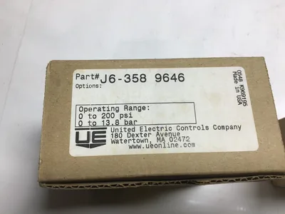 UE J6-358 Pressure Switch: 0 to 250 PSI