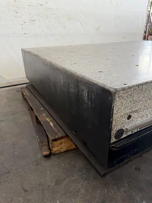 71" X 53" X 12" TRU-STONE GRANITE SURFACE TABLE W/ VIBRATION ISOLATION SYSTEM. STOCK # 0449925.