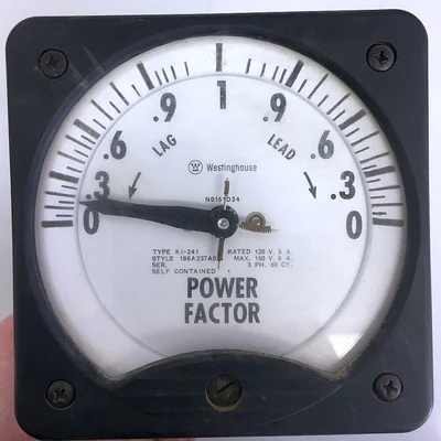 Westinghouse Power Factor Analog Meter