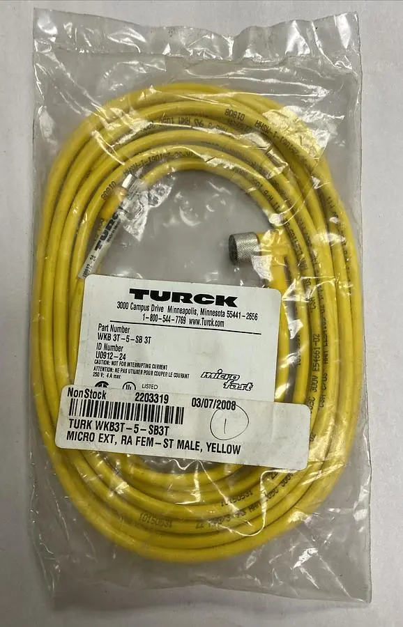 New | in-Stock TURCK WKB 3T-5-SB 3T Misc Electrical & Power Parts Ohio US | Surplus Asset Holdings #1234866