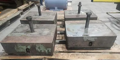 Micro / Isolator 6" x 13" x 16" Vibro Pads 1 1/4" Studs / Isolation Mounts off 150 Ton Komatsu