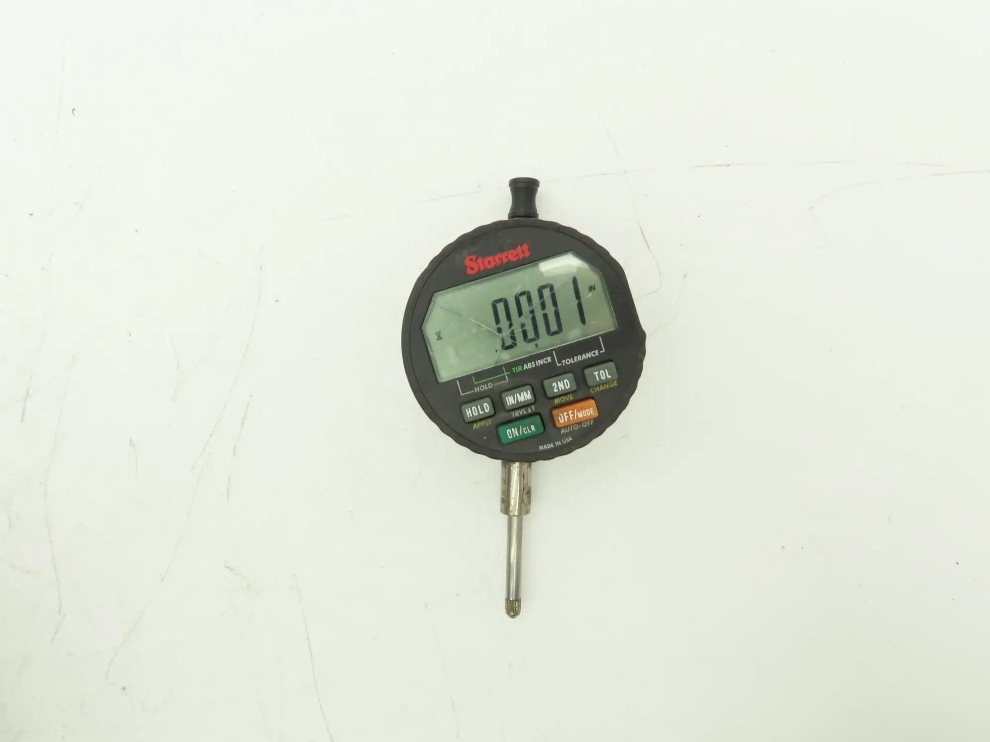 Starrett F2730-1 Wisdom Digital Indicator 0-1" 25mm .0001" -Cracked glass, Works