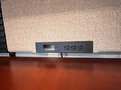 U-Shaped Desk with Roll-Top Wall Unit