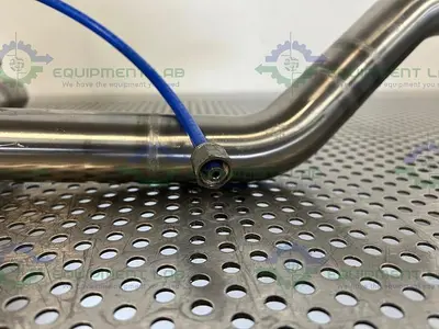 USED ITT PURE-FLO A216 4-WAY DIAPHRAGM STAINLESS STEEL VALVE W/ 1.5" SANITARY FITTING