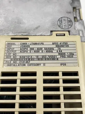 Used YASKAWA YASKAWA CIMR-J7AM41P5 Misc Electrical & Power Parts | ND Industrial Surplus #1214461