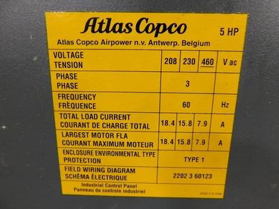 Used Atlas Copco GX4FFCSA/UL Tank Mounted Air Compressors Ohio US | Equipment Recovery Corp. #1331437