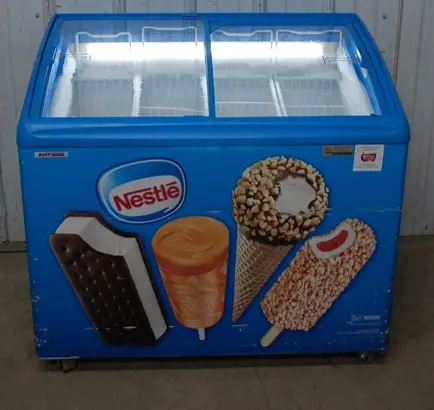 142-1259 AHT RIO S 100 Sliding Top Glass 2 Door Freezer w/ LED