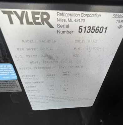 130-0166 Tyler N6DHPL6 6’ Remote Refrigerated Display Cooler