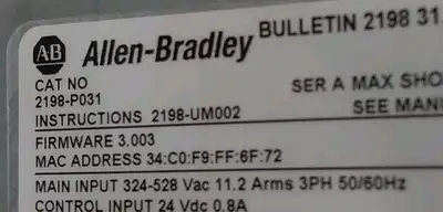 Allen Bradley 2198-P031 /A Kinetix 5700 Bus Power Supply Loc1D1