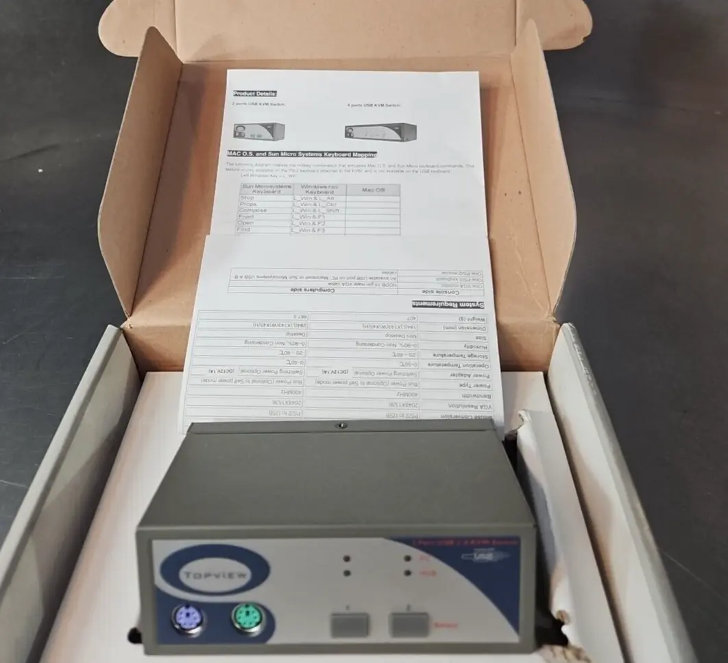 Topview KVM-12U2 Desktop Switch USB 2.0 2Port KVM (BIN423)