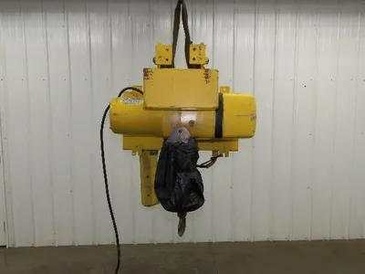 Yale KEL Electric Chain Hoist 1/2 Ton 16 FPM 9' Lift 110 Volt Manual Trolley