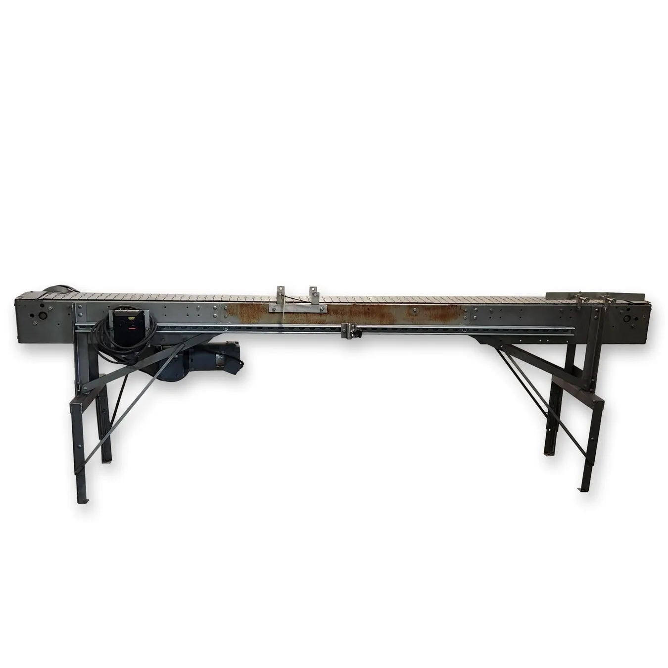 Used 7.5"W X 10'L Stainless Steel Tabletop Belt Chain Conveyor