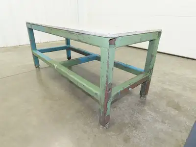 1/2" Aluminum Top Machine Mounting Base Welding Table 50"x20"x 22"H Lot of 2