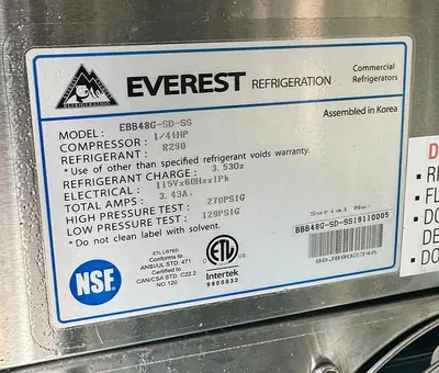 Used EVEREST REFRIGERATION EBB48G-SS Bottle Coolers Ohio US | Palm Beach Restaurant Equipment, LLC #1421257