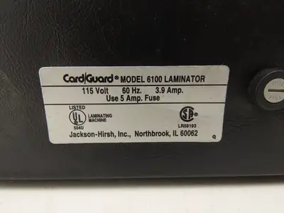 CardGuard 6100 Laminator Machine 115V 3.9A 10" Throat