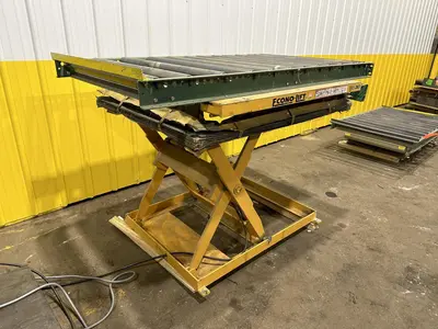 4000 LB X 40" X 36" ECONO-LIFT MODEL 3SL-36-40 HYDRAULIC SCISSOR LIFT TABLE WITH ROLLER TOP: STOCK #20920