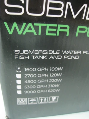 NEW Vivosun Model PG1600S Submersible Water Pump 1600GPH 100W Low Noise H5