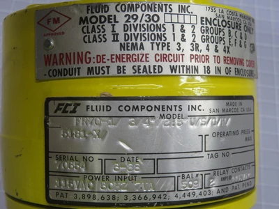 New | in-Stock FLUID COMPONENTS _UNKNOWN_ Valves/Fittings | OCO Industrial #1666605
